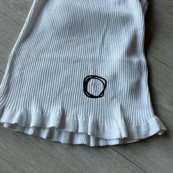 J Crew Ruffle Trim Shell Tank Top In Premium Ultra Fine Cotton XXS White Flaw - Picture 11 of 12